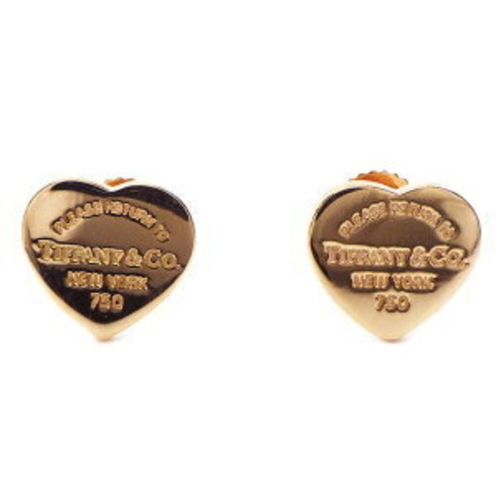 Tiffany Co Return to Tiffany York logo heart earrings gold